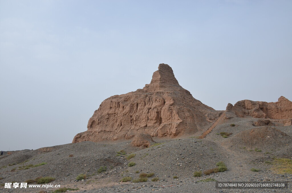 沙漠中的奇特土丘景观