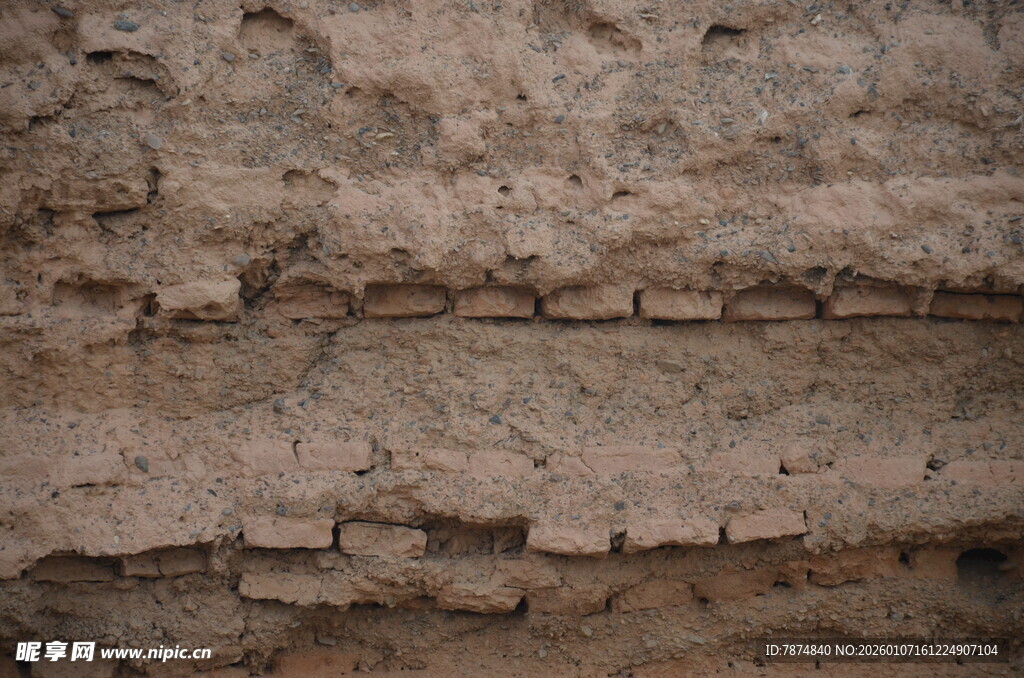 古老砖墙纹理特写