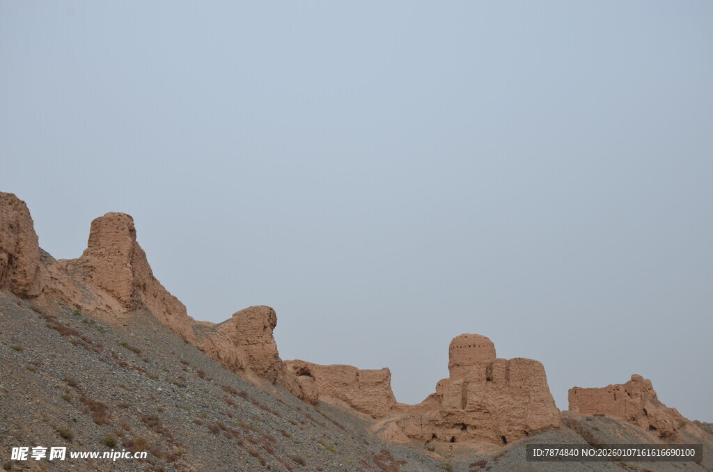 沙漠中的奇特土丘景观