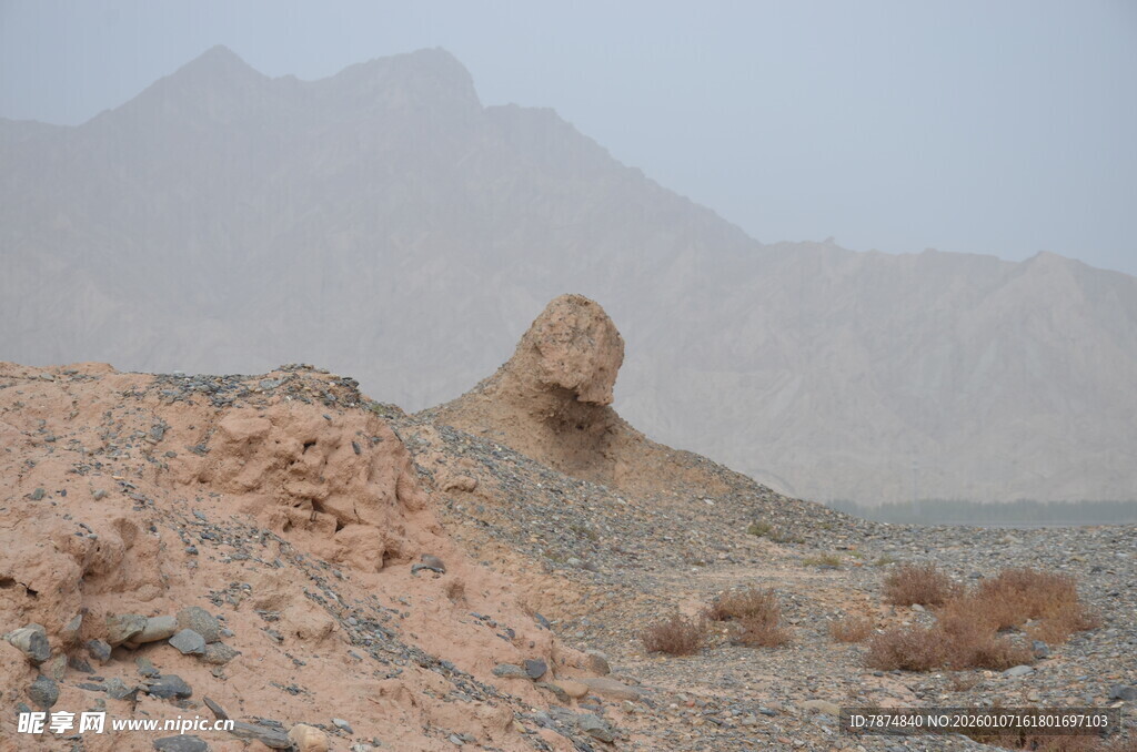 沙漠中的奇特岩石景观