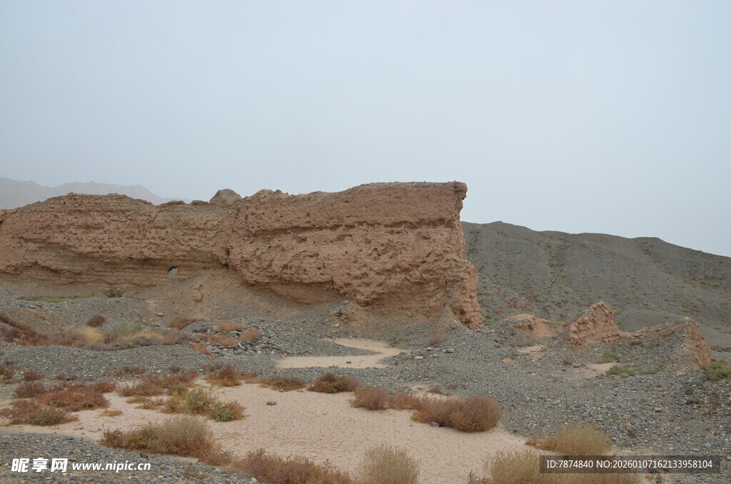 沙漠中的独特岩石景观