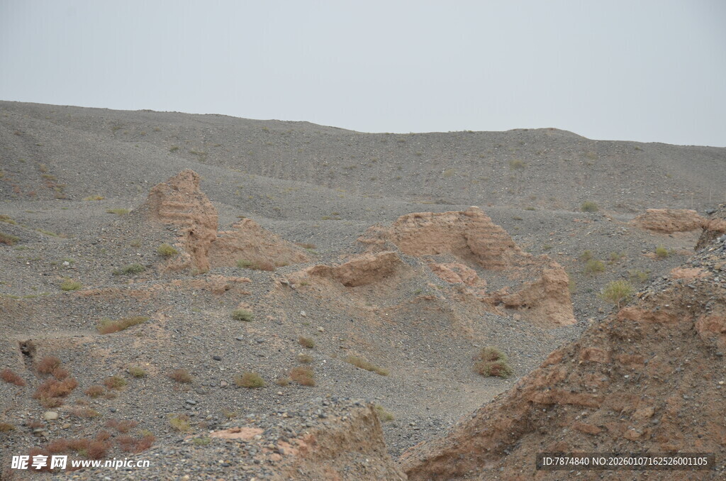 荒凉沙漠地貌景观