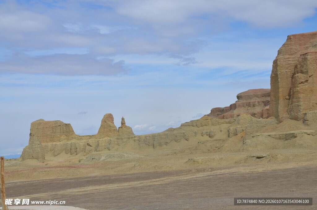 荒凉戈壁中的奇特地貌