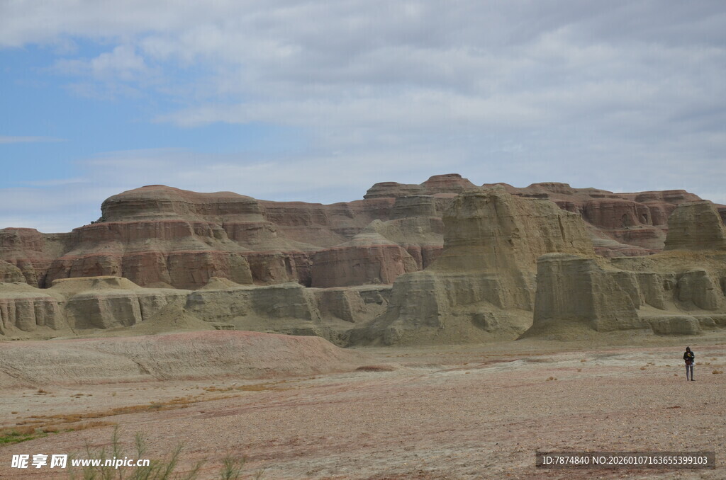 荒漠中的奇特土丘景观