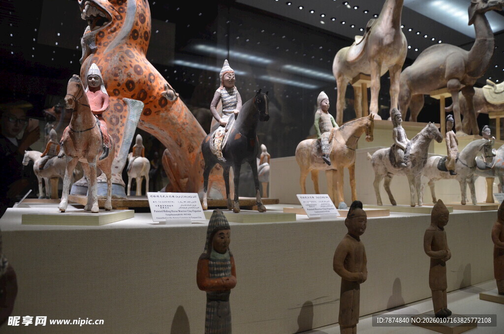 古代动物陶俑展示