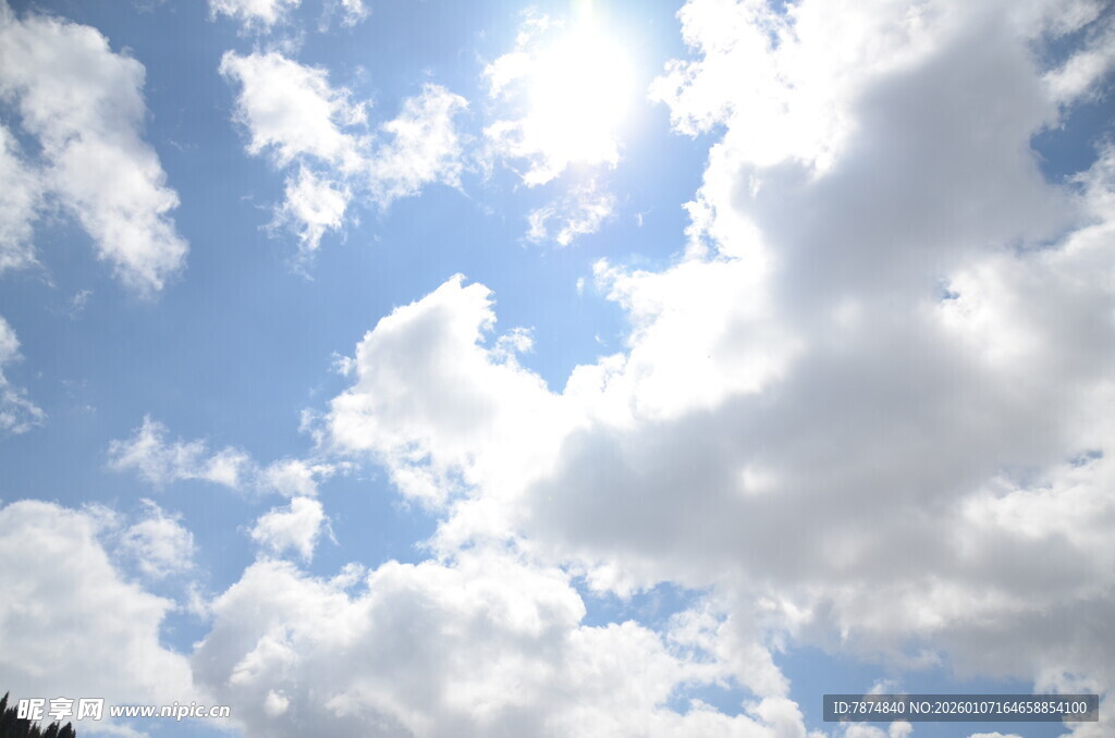 蓝天白云 阳光穿透云层