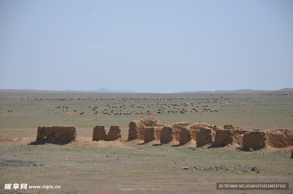 草原上的整齐草垛