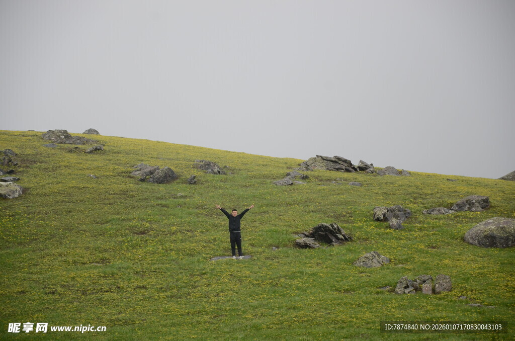 草原上的孤独身影