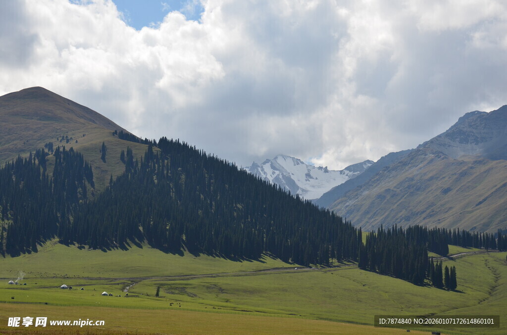 高山草原壮丽自然风光