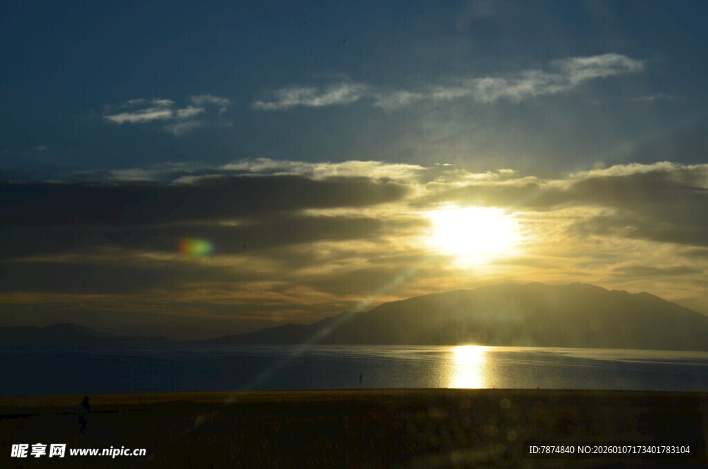 海上壮丽日落美景