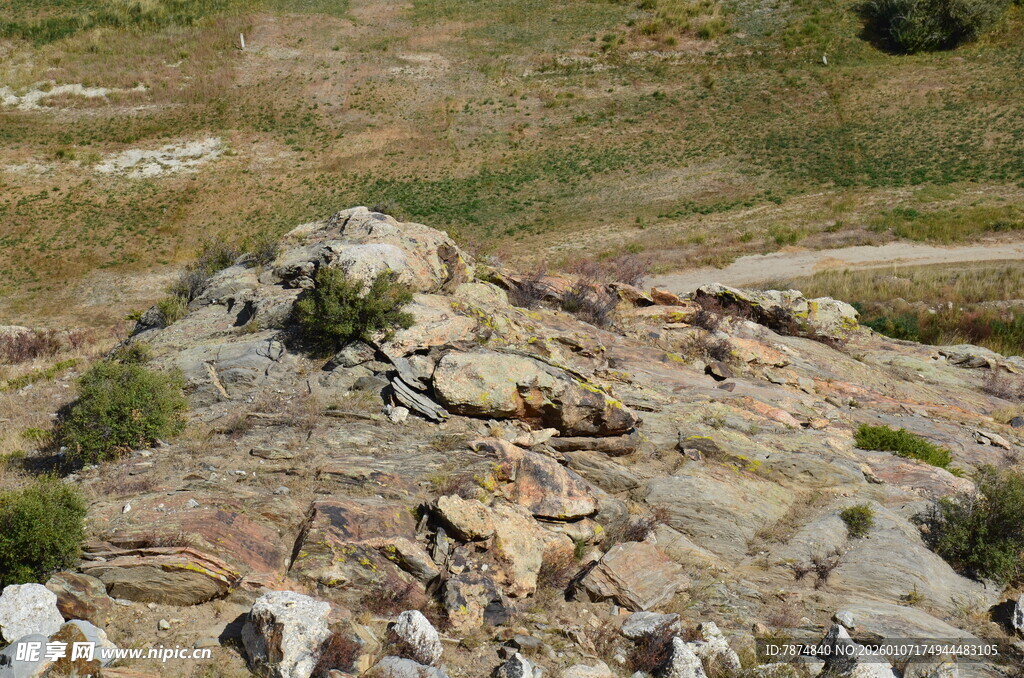荒野中的嶙峋岩石景观