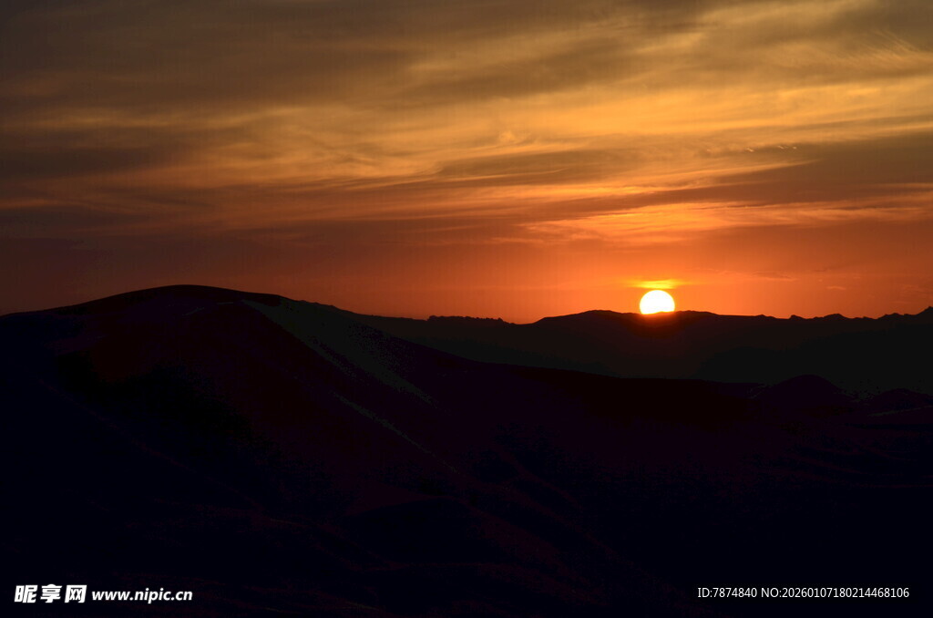 沙漠日落美景