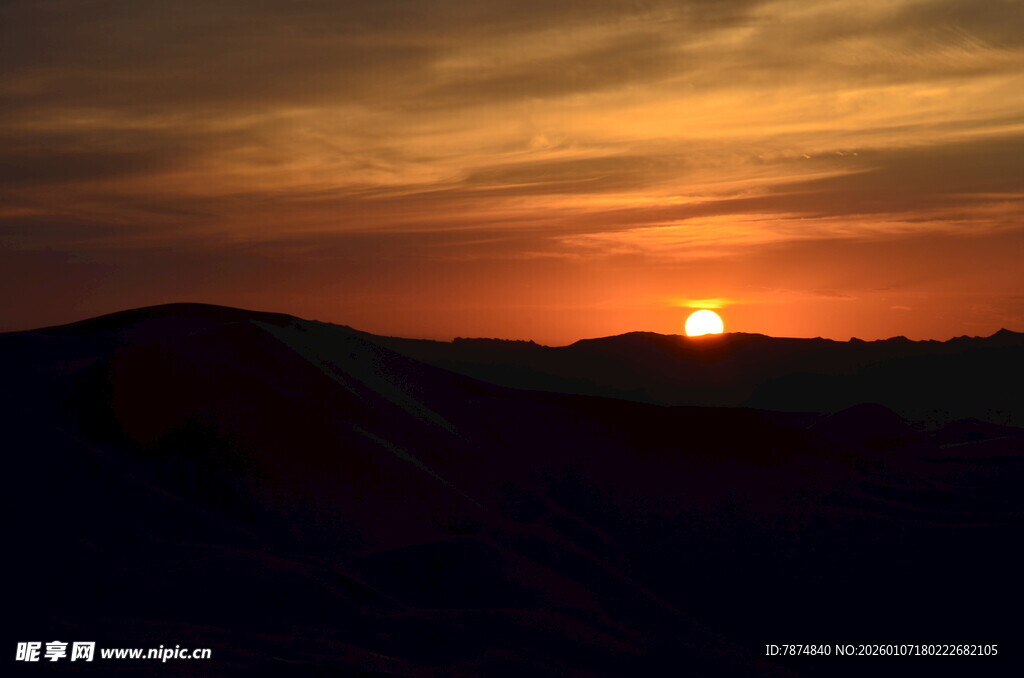 沙漠日落美景