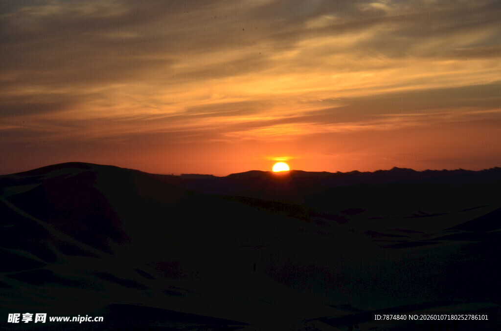 沙漠日落美景