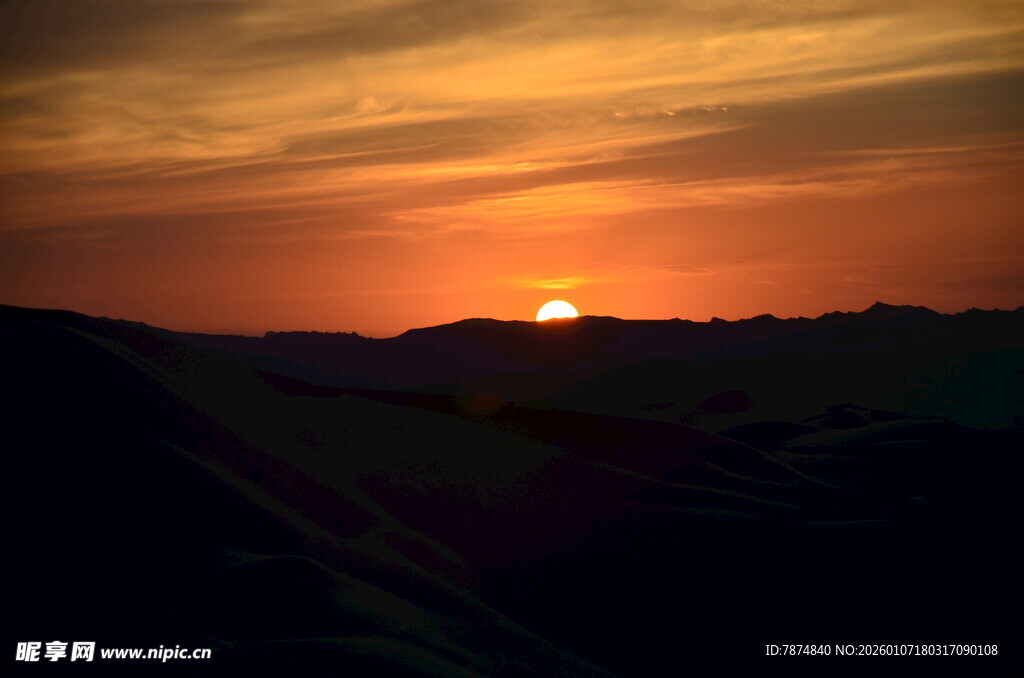 沙漠日落美景