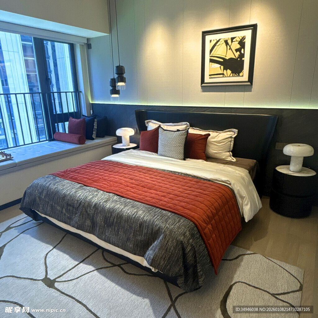 现代简约风格卧室布置