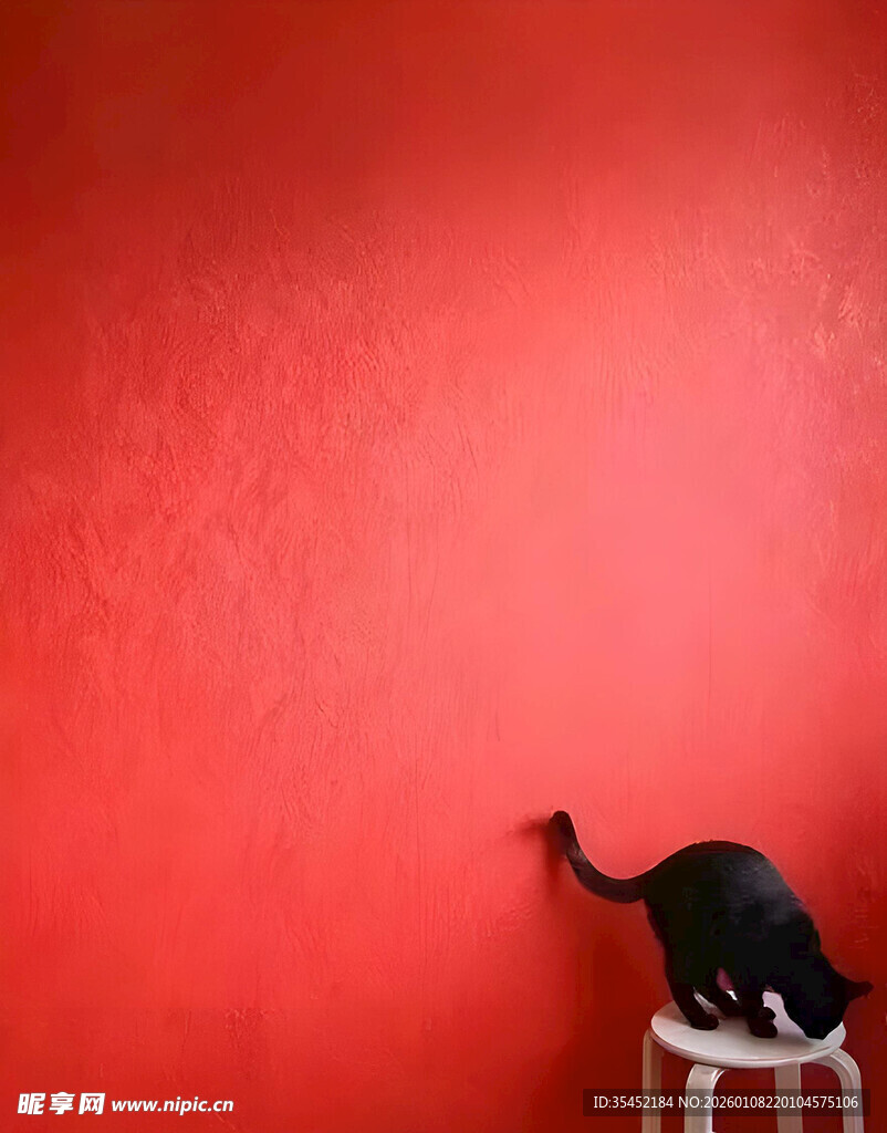 红墙下的猫