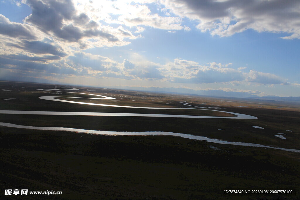 草原河流风光美景