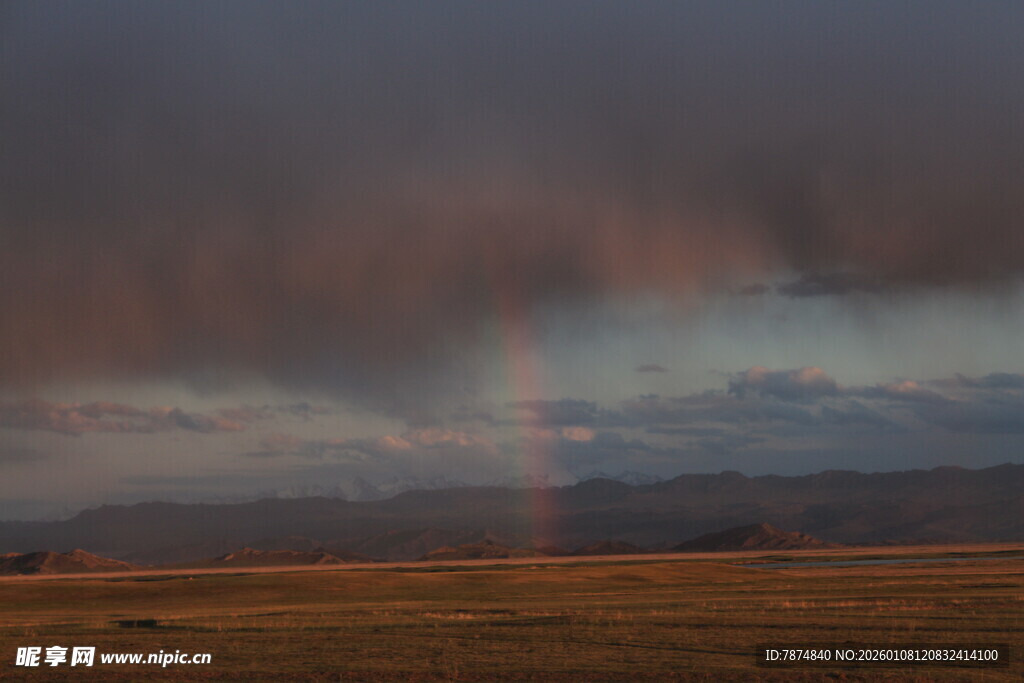 草原上空的梦幻彩虹