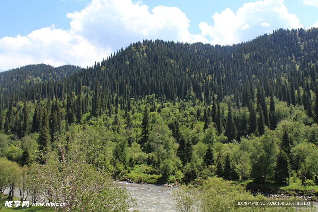 山林河流自然风光美景