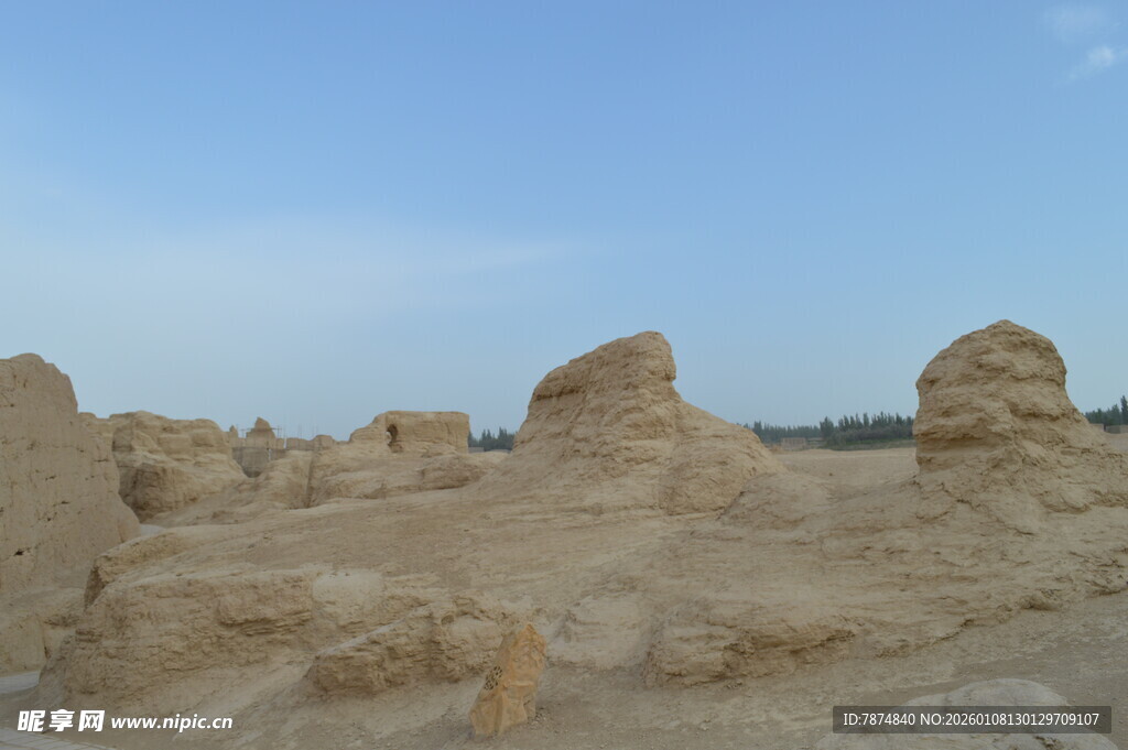 沙漠中的奇特土丘景观