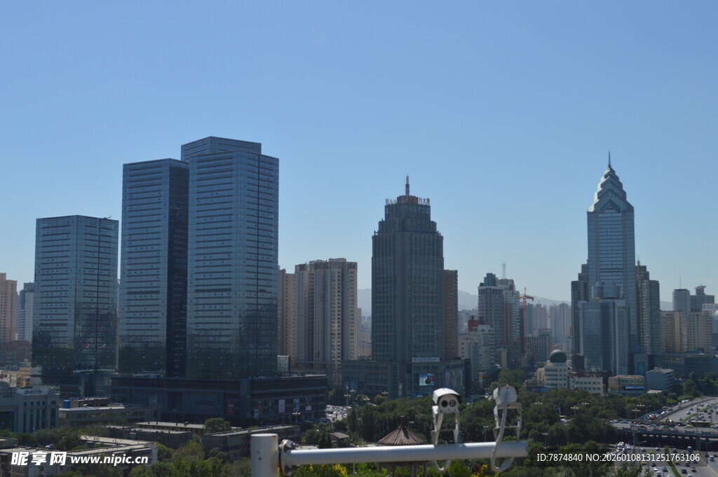 城市天际线俯瞰景观