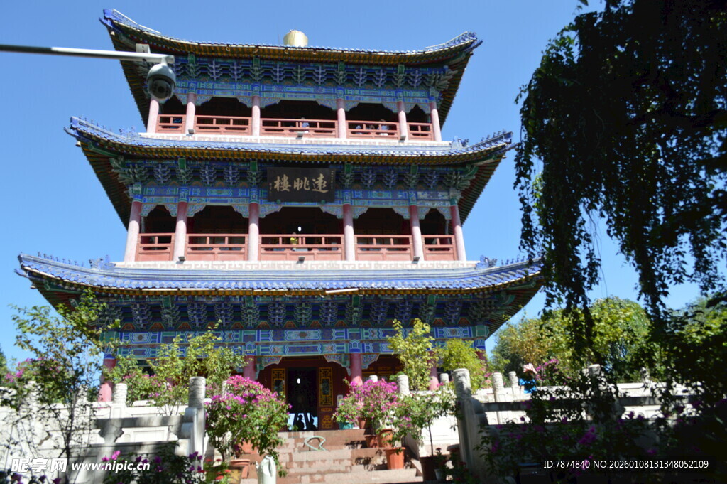 中式古建筑塔楼景观