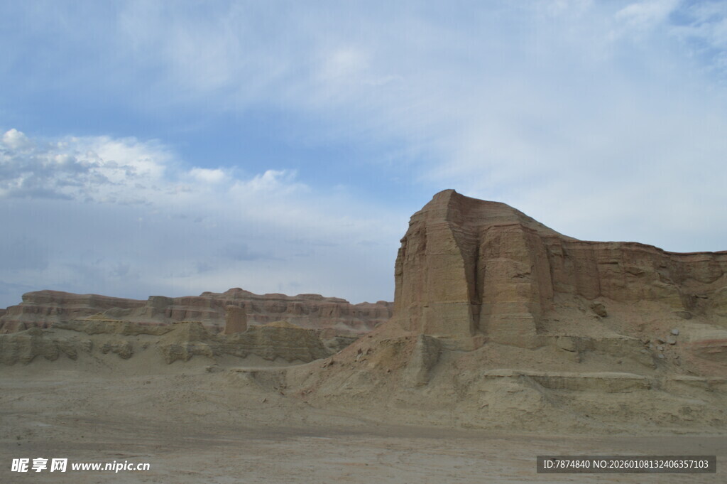 沙漠中的独特岩石景观