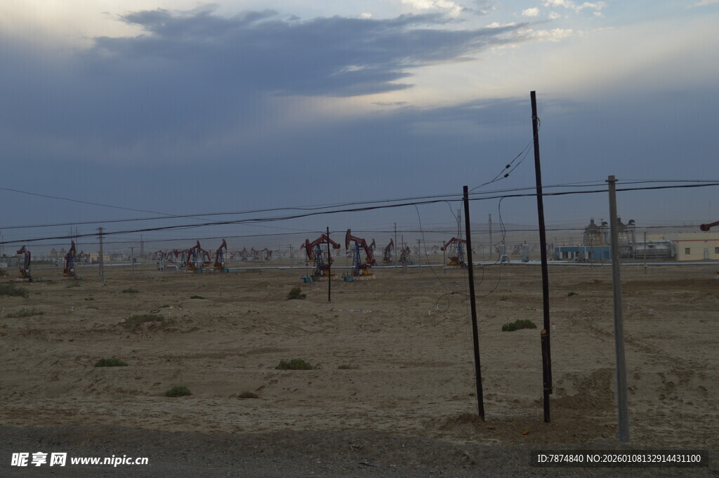 黄昏下的沙滩人群景象