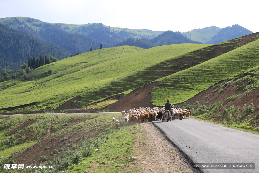 山间公路上的骑行者