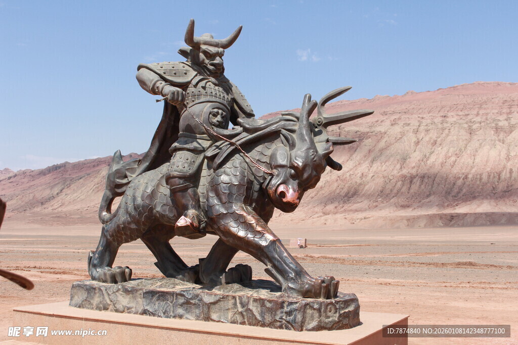骑牛勇士雕塑