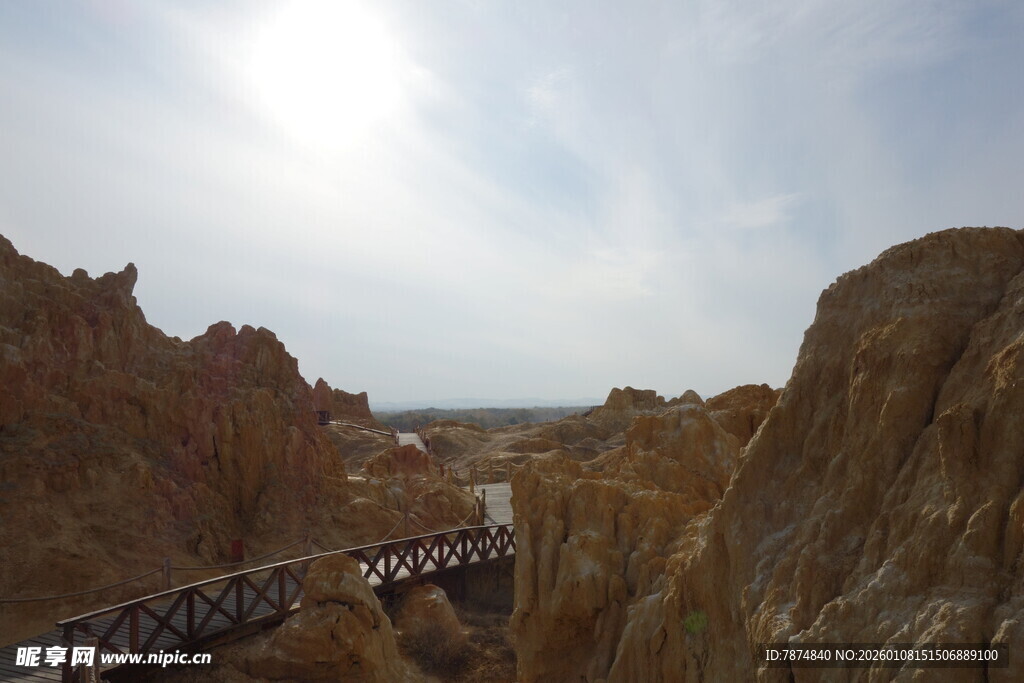 壮丽峡谷栈道景观