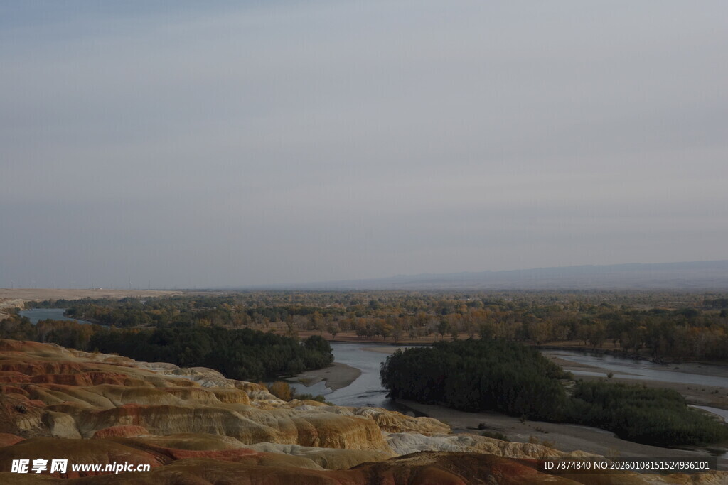 广袤原野中的蜿蜒河流