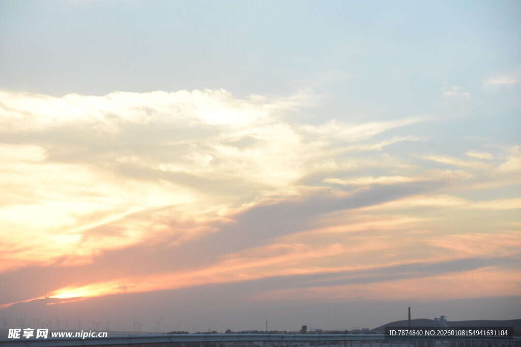 美丽晚霞天空景色