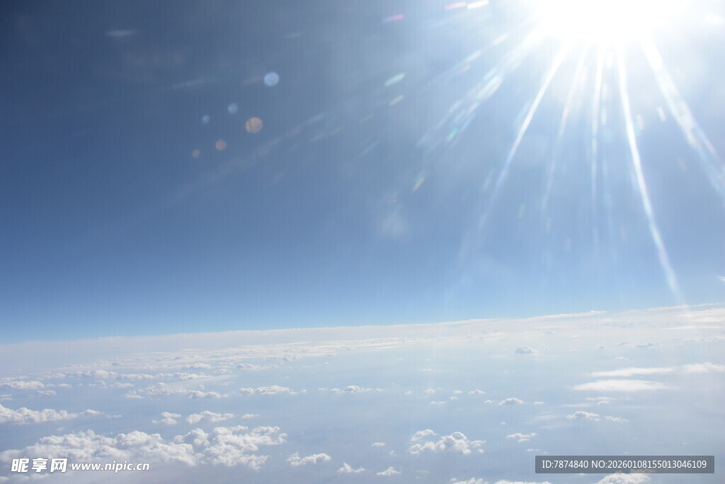 高空之上的阳光与云海