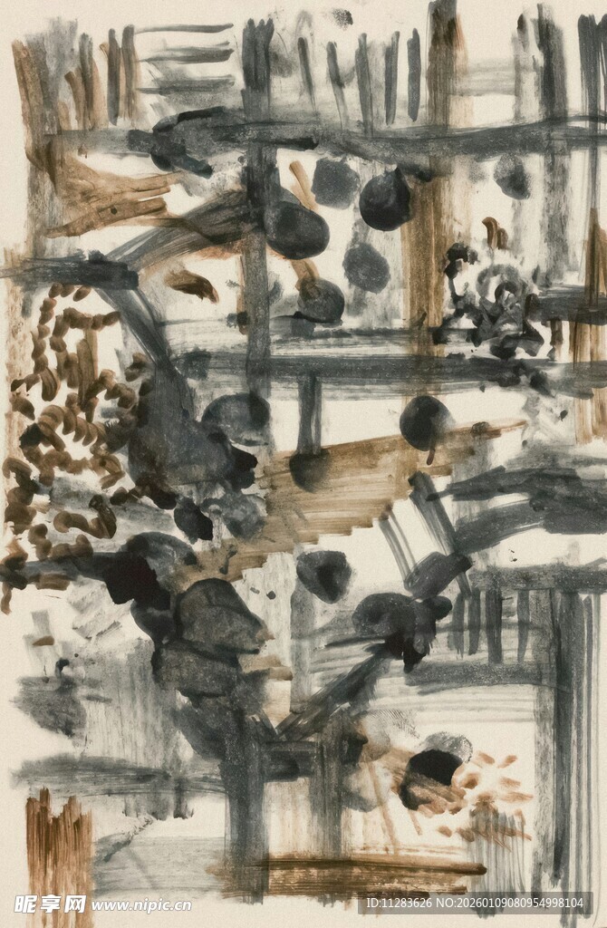 抽象机械风艺术画作