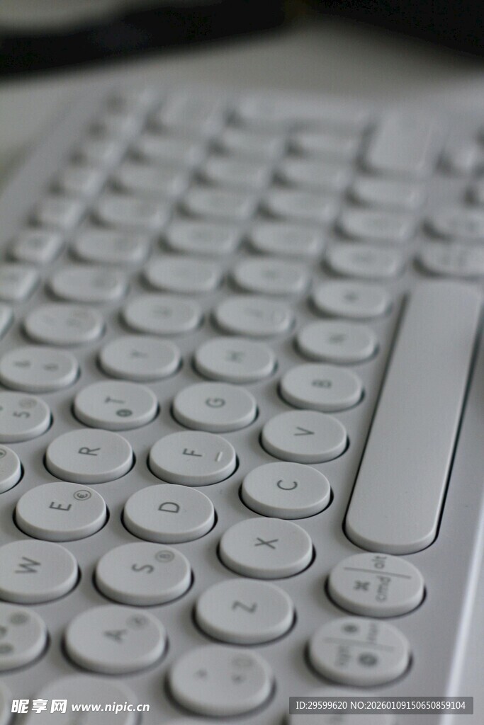 圆形键帽键盘特写