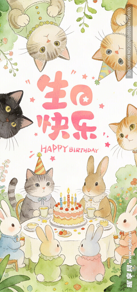 萌宠生日派对欢乐场景