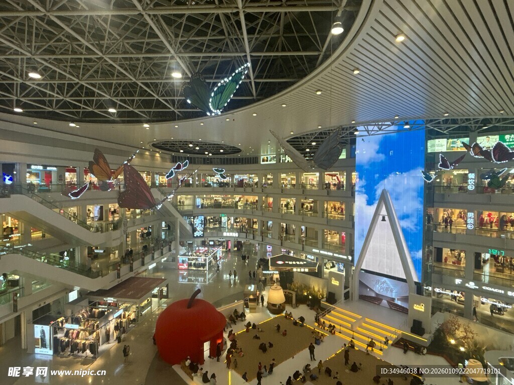 现代商场内部繁华景象