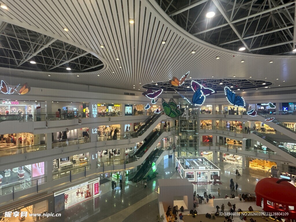 繁华商场内部全景展示