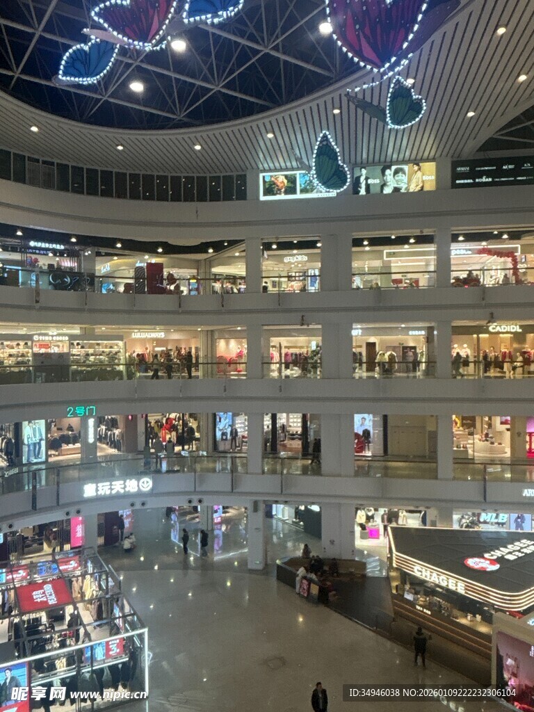 繁华商场内部购物场景