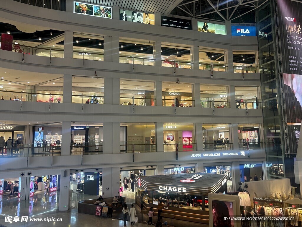 繁华商场内部热闹景象