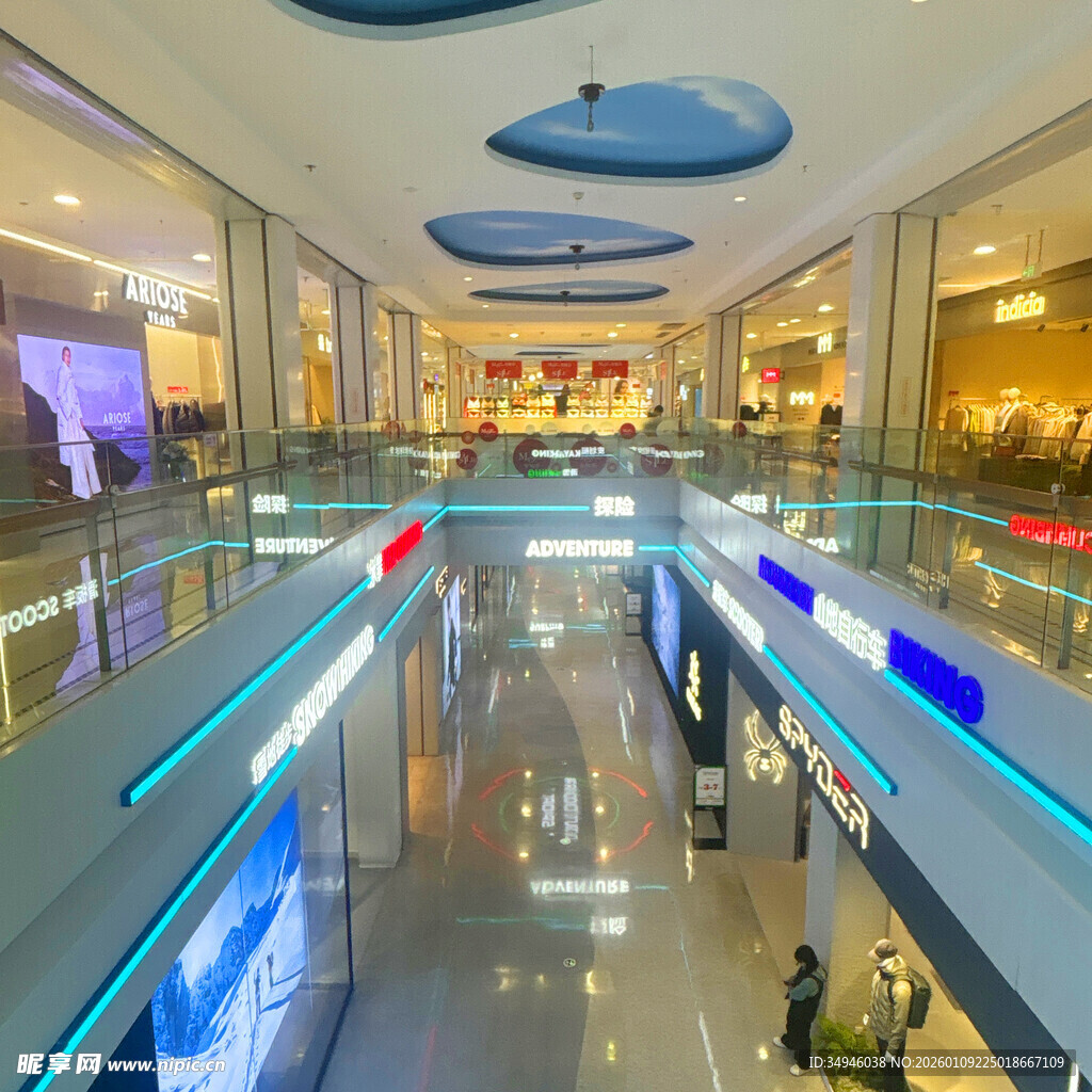 现代商场内部宽敞空间