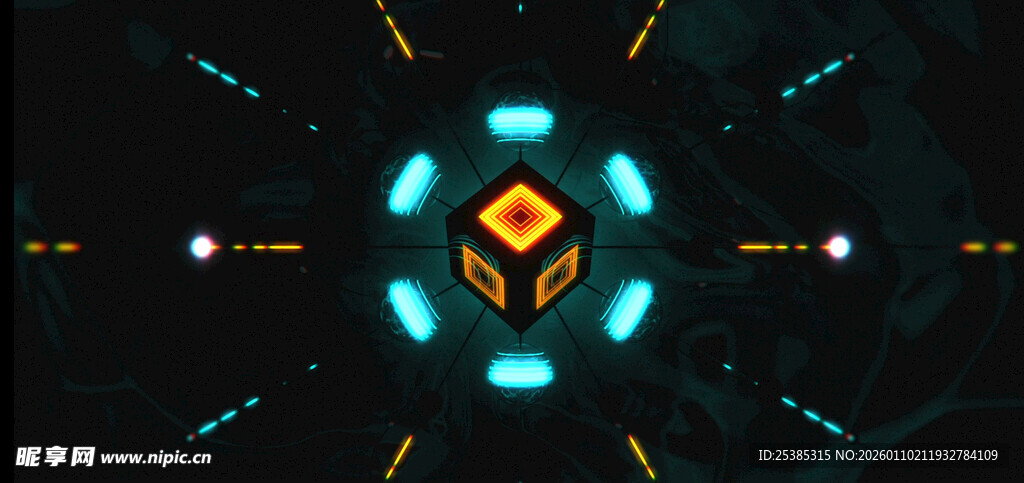 科幻风格发光能量核心