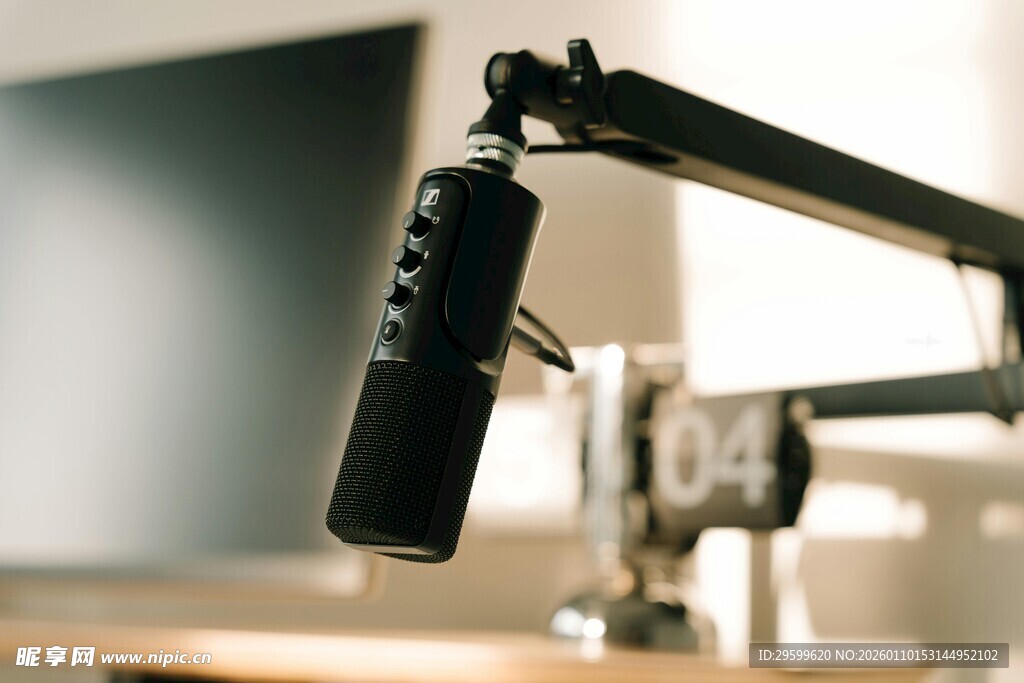 专业录音麦克风特写