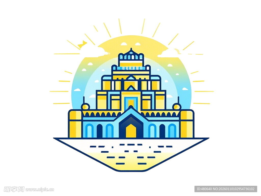 巴比伦空中花园插画