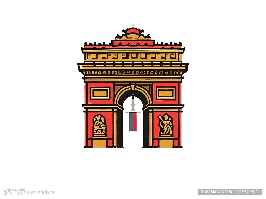 彩色凯旋门图案设计