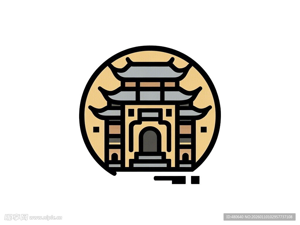 中式古建筑图标设计