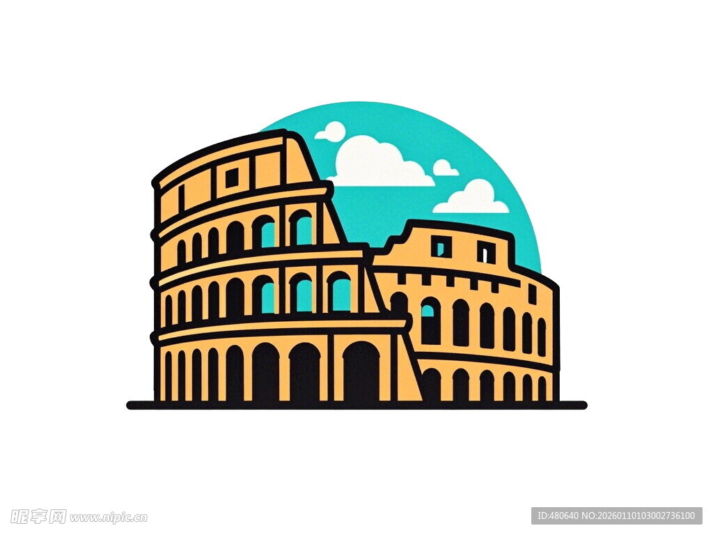 罗马斗兽场图标设计