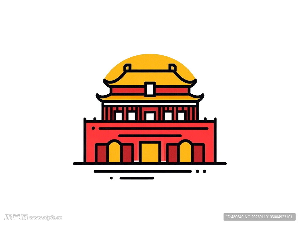 北京天坛建筑图标设计